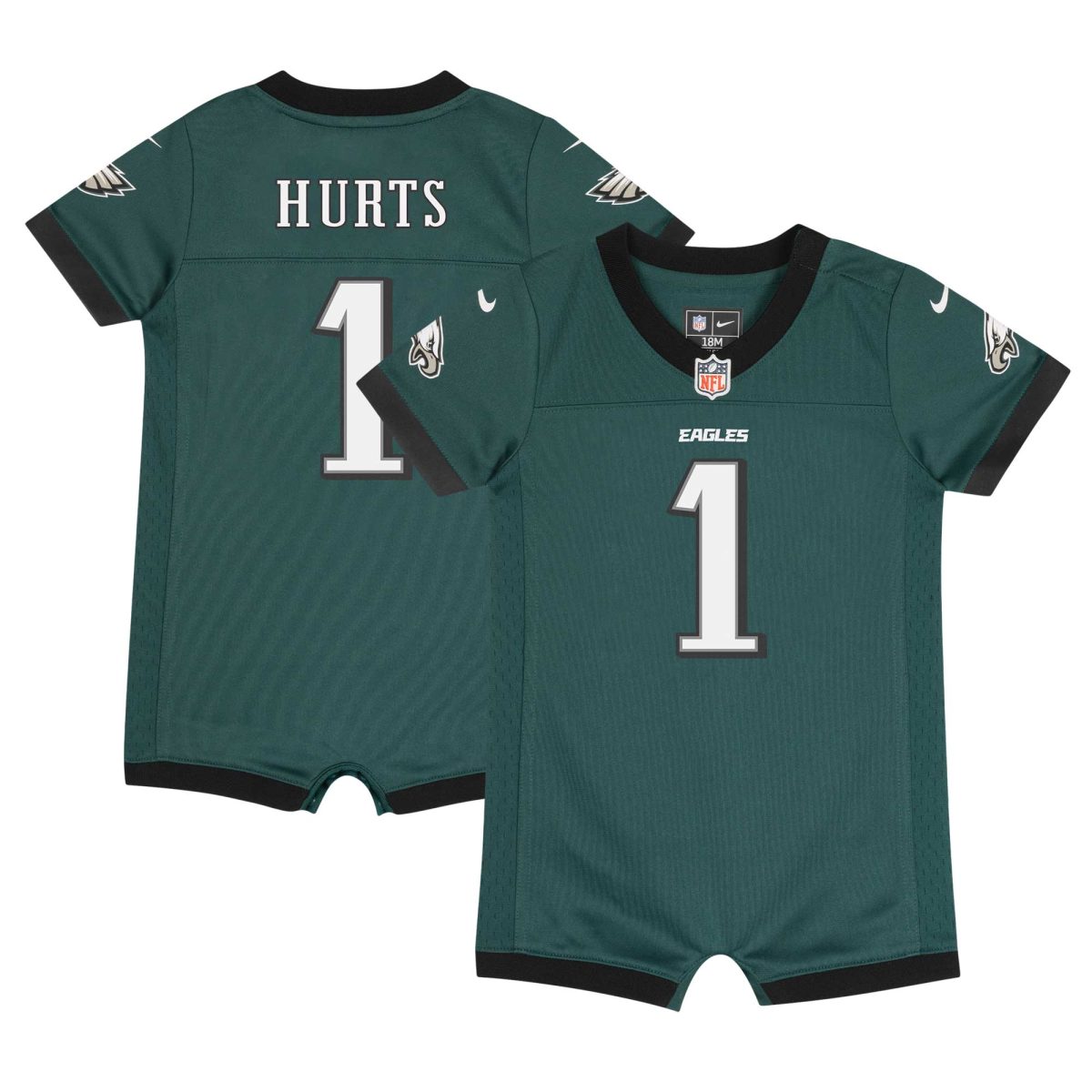 newborn  infant nike jalen hurts midnight green philadelphia eagles game romper jersey | NFL Jerseys & Hats Collection at Eagles Jerseys