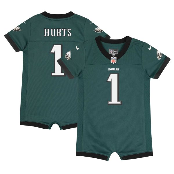 newborn  infant nike jalen hurts midnight green philadelphia eagles game romper jersey | NFL Jerseys & Hats Collection at Eagles Jerseys
