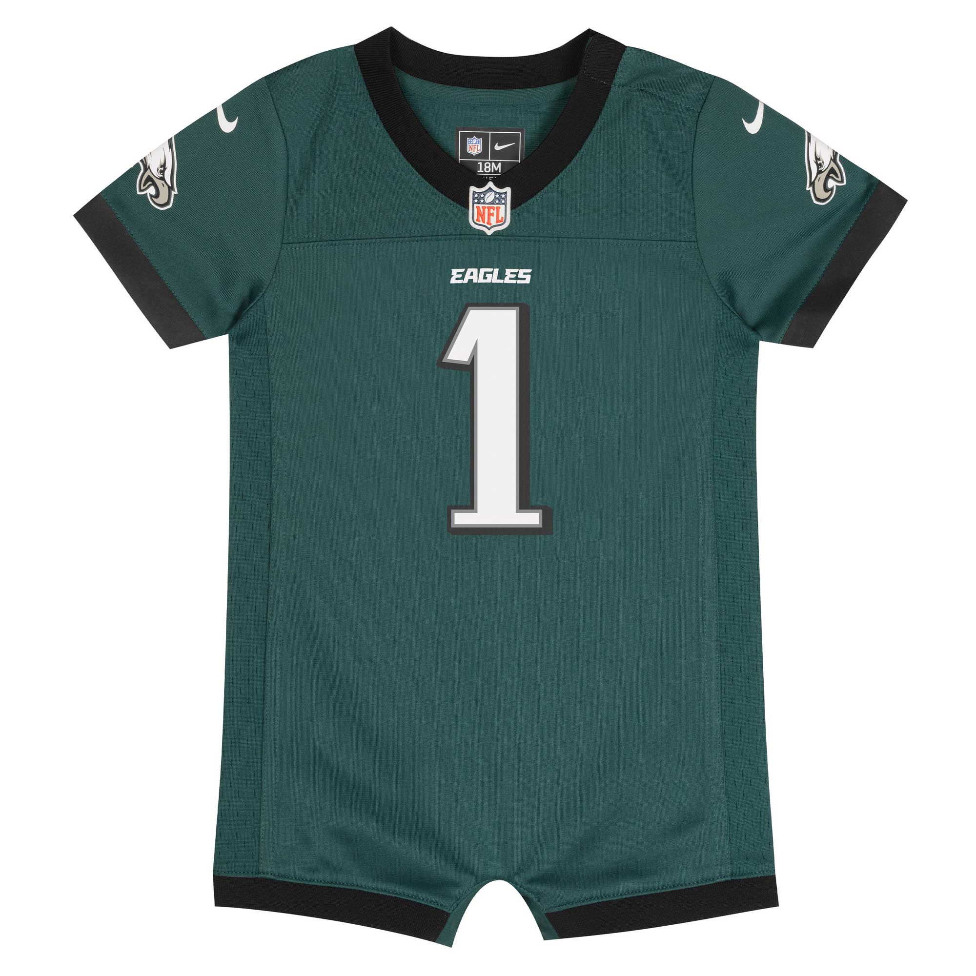 newborn  infant nike jalen hurts midnight green philadelphia eagles game romper jersey | NFL Jerseys & Hats Collection at Eagles Jerseys