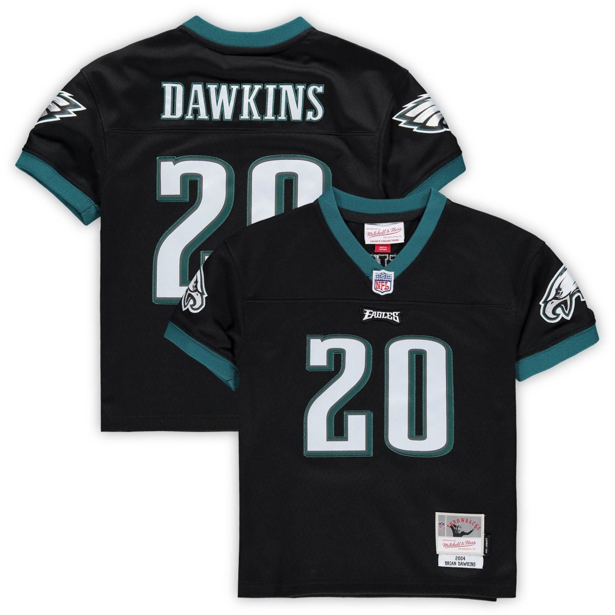 preschool mitchell  ness brian dawkins black philadelphia eagles retired legacy jersey | NFL Jerseys & Hats Collection at Eagles Jerseys