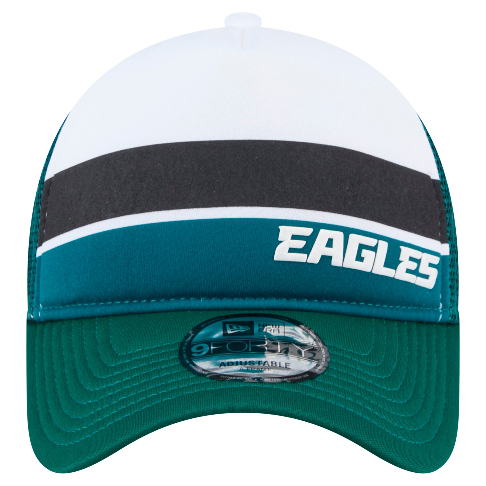 preschool new era midnight green philadelphia eagles sport night color block 9forty a-frame trucker adjustable hat | NFL Jerseys & Hats Collection at Eagles Jerseys