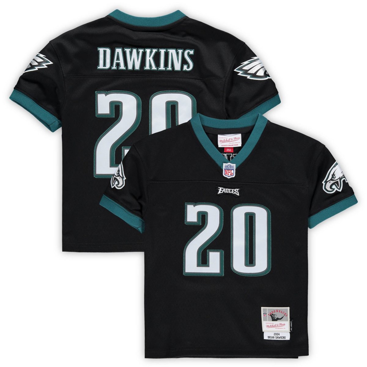 toddler mitchell  ness brian dawkins black philadelphia eagles 2004 retired legacy jersey | NFL Jerseys & Hats Collection at Eagles Jerseys