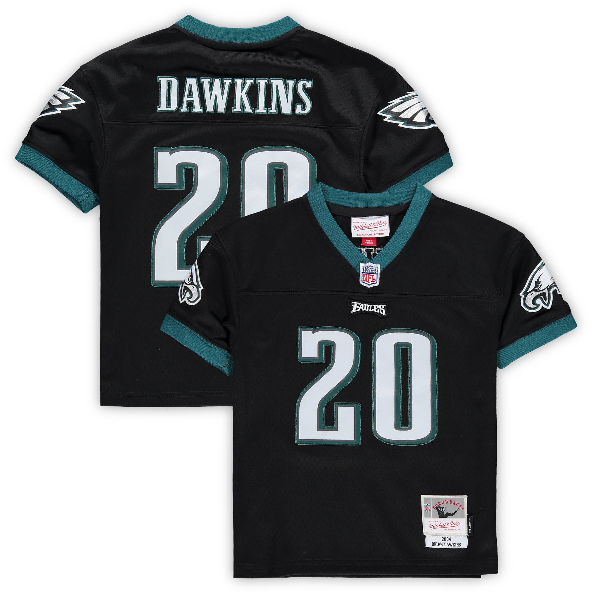 toddler mitchell  ness brian dawkins black philadelphia eagles 2004 retired legacy jersey | NFL Jerseys & Hats Collection at Eagles Jerseys