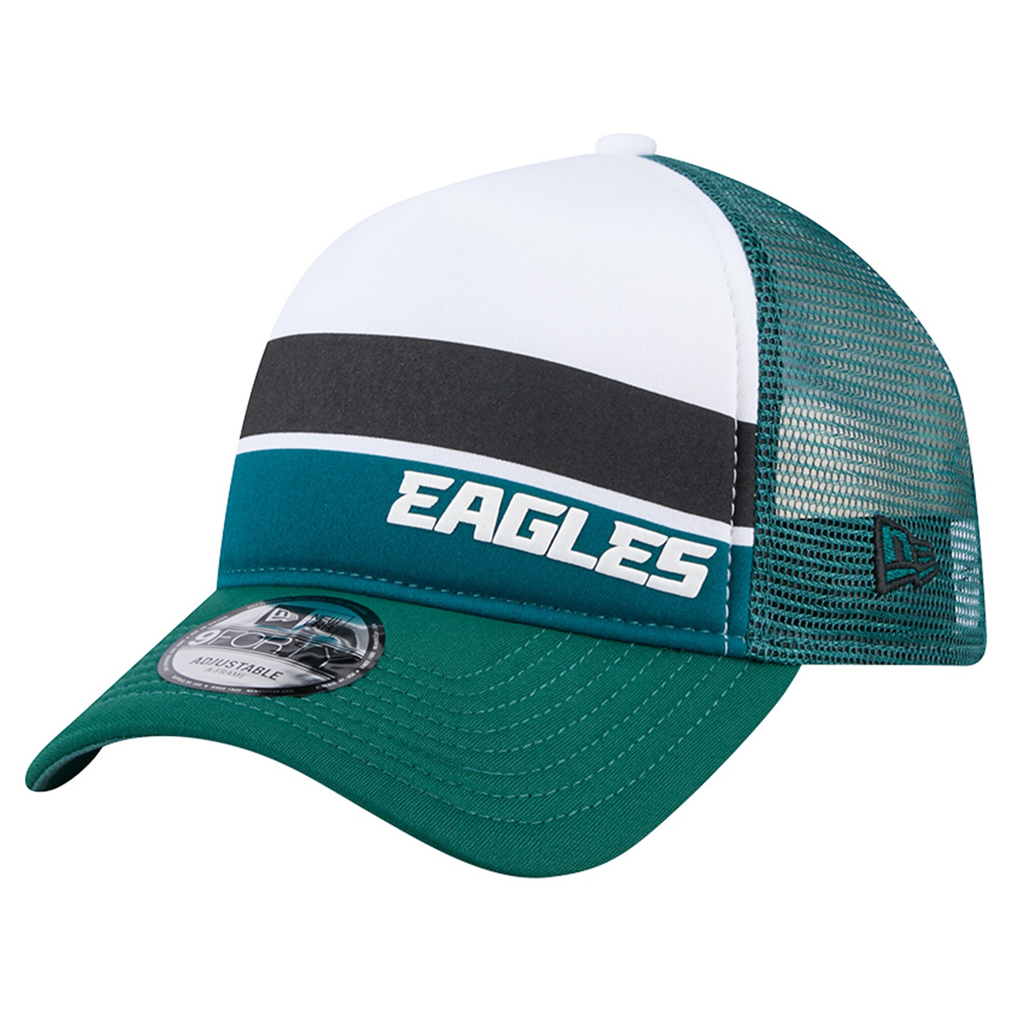toddler new era midnight green philadelphia eagles sport night color block 9forty a-frame trucker adjustable hat | NFL Jerseys & Hats Collection at Eagles Jerseys