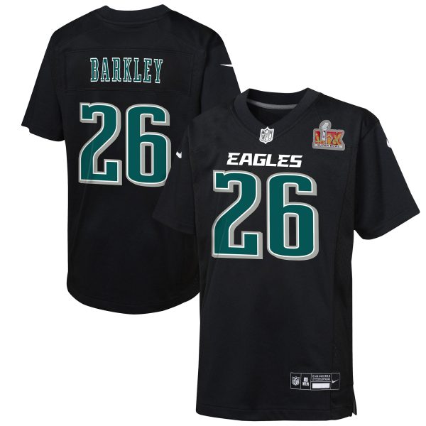 toddler nike saquon barkley carbon black philadelphia eagles super bowl lix patch fashion game player jersey | NFL Jerseys & Hats Collection at Eagles Jerseys
