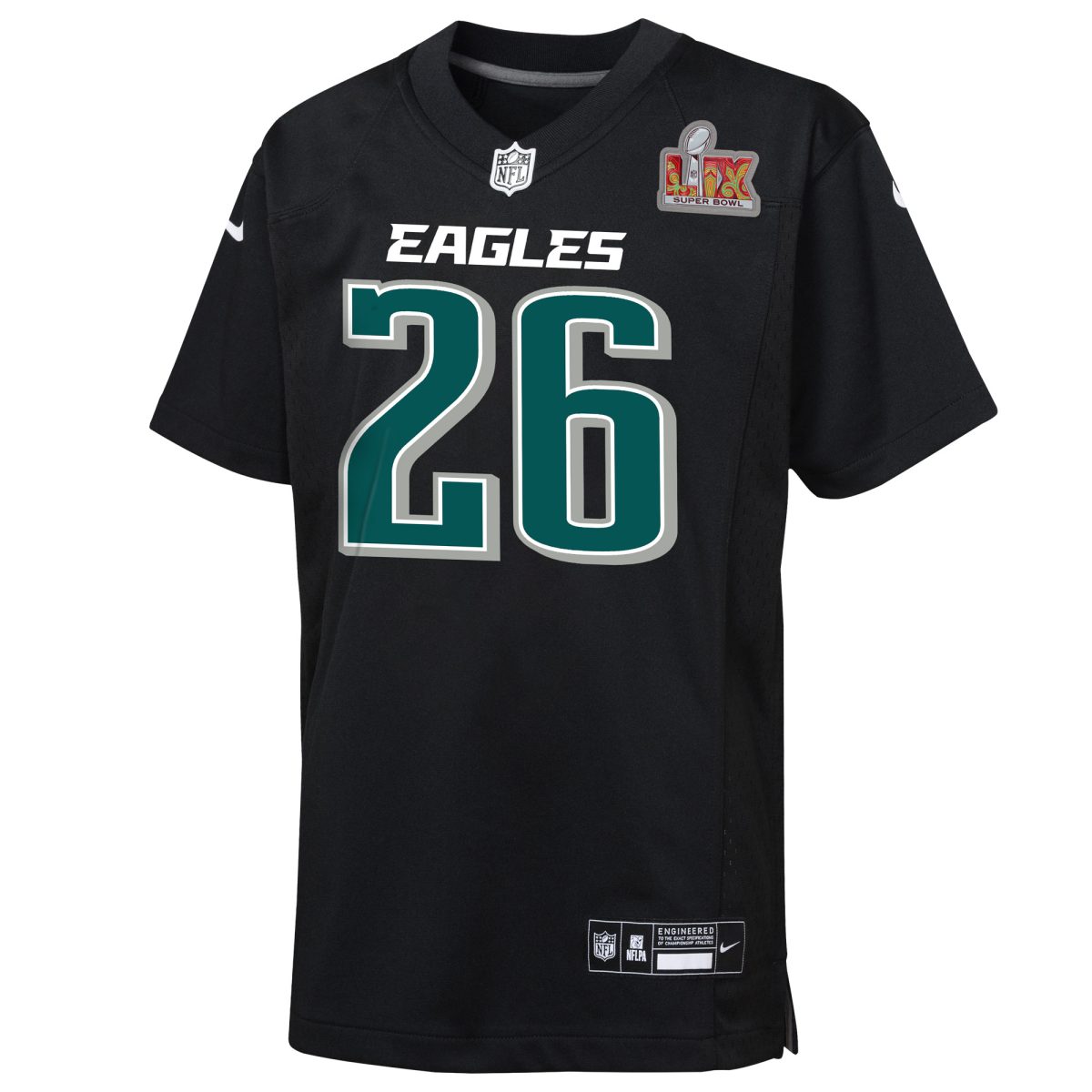 toddler nike saquon barkley carbon black philadelphia eagles super bowl lix patch fashion game player jersey | NFL Jerseys & Hats Collection at Eagles Jerseys