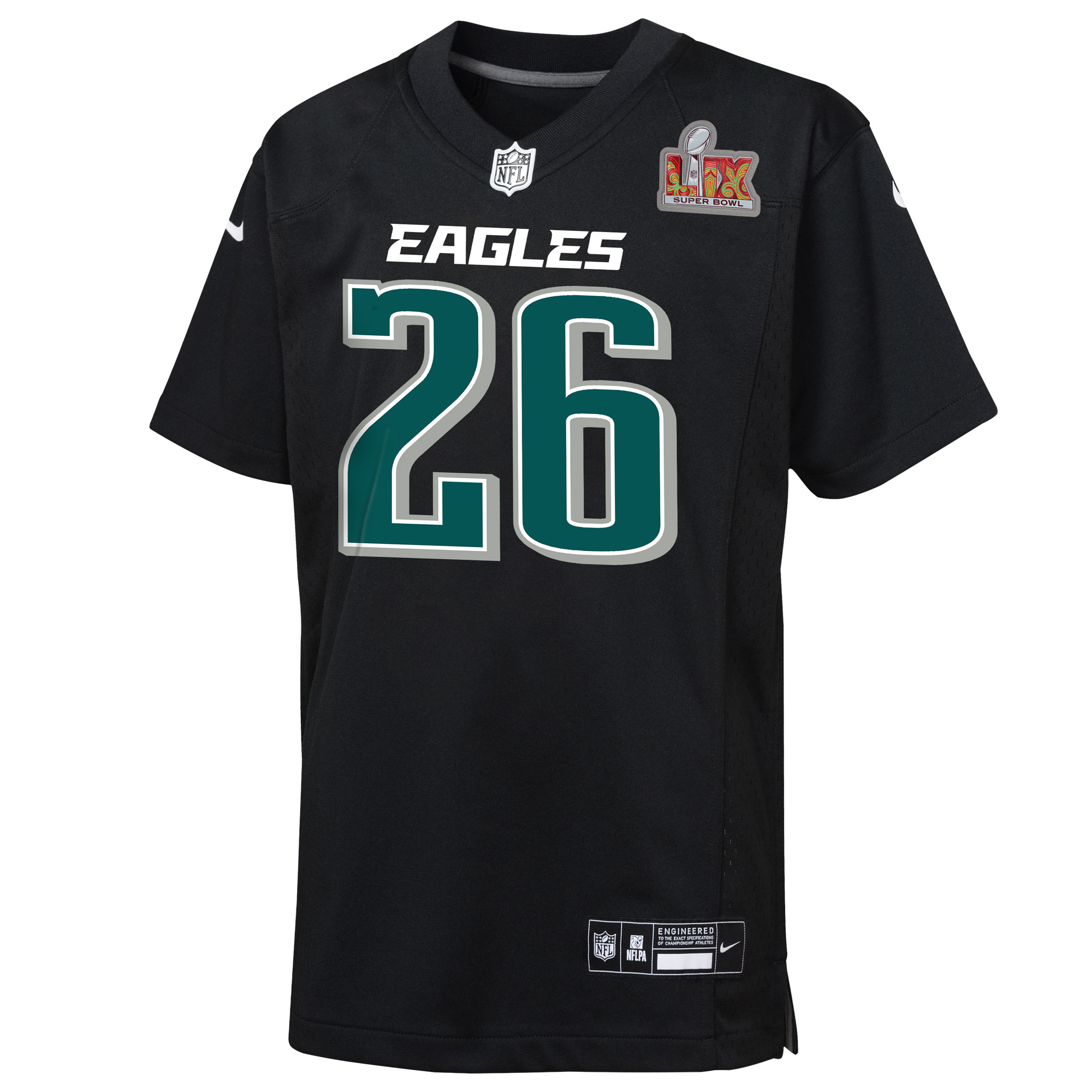 toddler nike saquon barkley carbon black philadelphia eagles super bowl lix patch fashion game player jersey | NFL Jerseys & Hats Collection at Eagles Jerseys