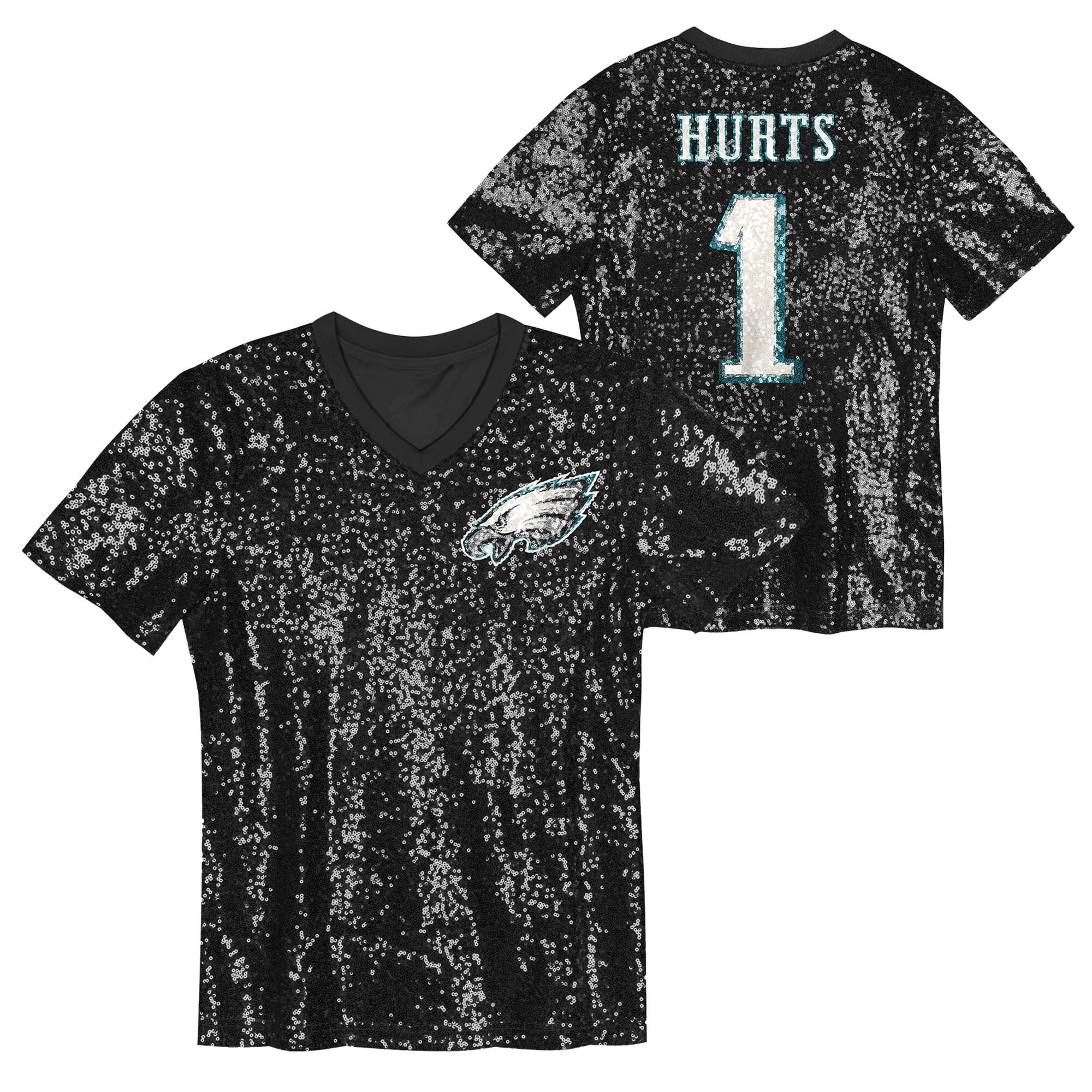 womens jalen hurts black philadelphia eagles player name  number v-neck fashion jersey | NFL Jerseys & Hats Collection at Eagles Jerseys