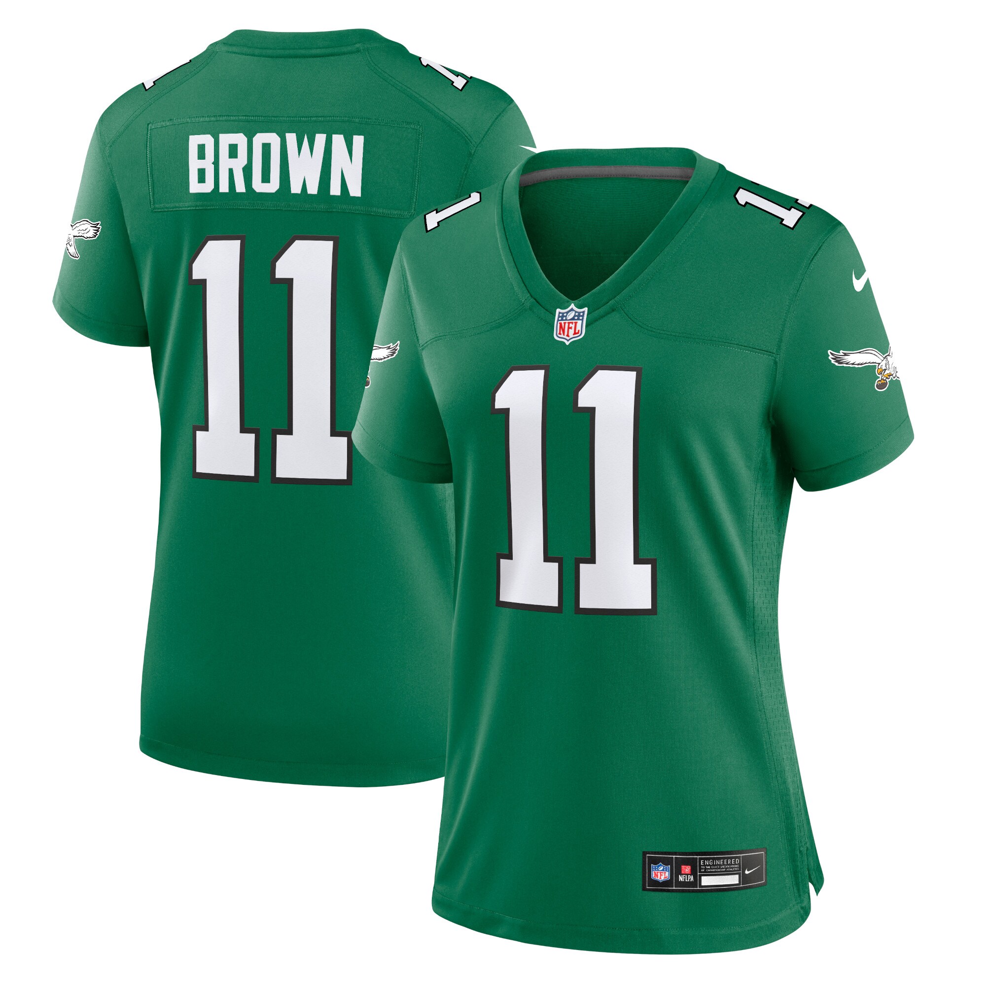 womens nike a.j. brown kelly green philadelphia eagles player jersey | NFL Jerseys & Hats Collection at Eagles Jerseys
