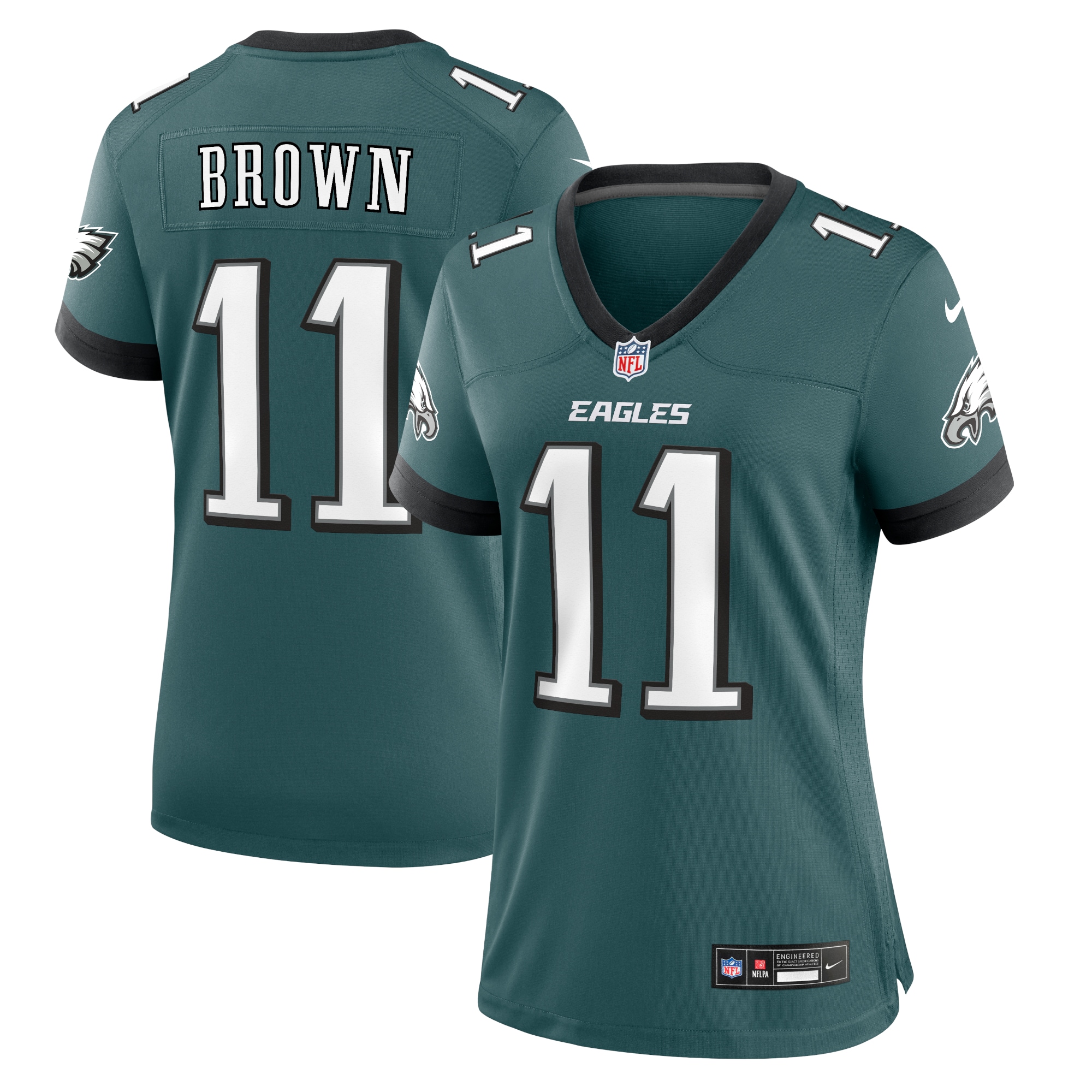 womens nike a.j. brown midnight green philadelphia eagles team game jersey | NFL Jerseys & Hats Collection at Eagles Jerseys