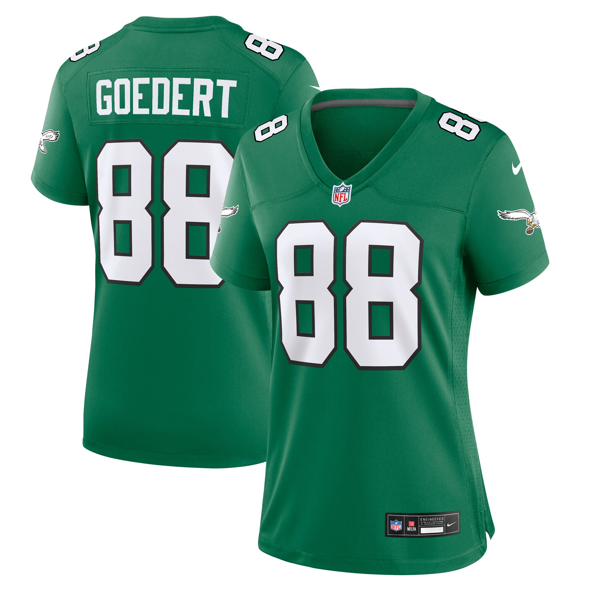 womens nike dallas goedert kelly green philadelphia eagles alternate game jersey | NFL Jerseys & Hats Collection at Eagles Jerseys