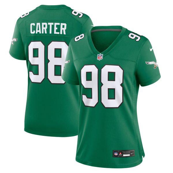 womens nike jalen carter kelly green philadelphia eagles alternate game jersey | NFL Jerseys & Hats Collection at Eagles Jerseys