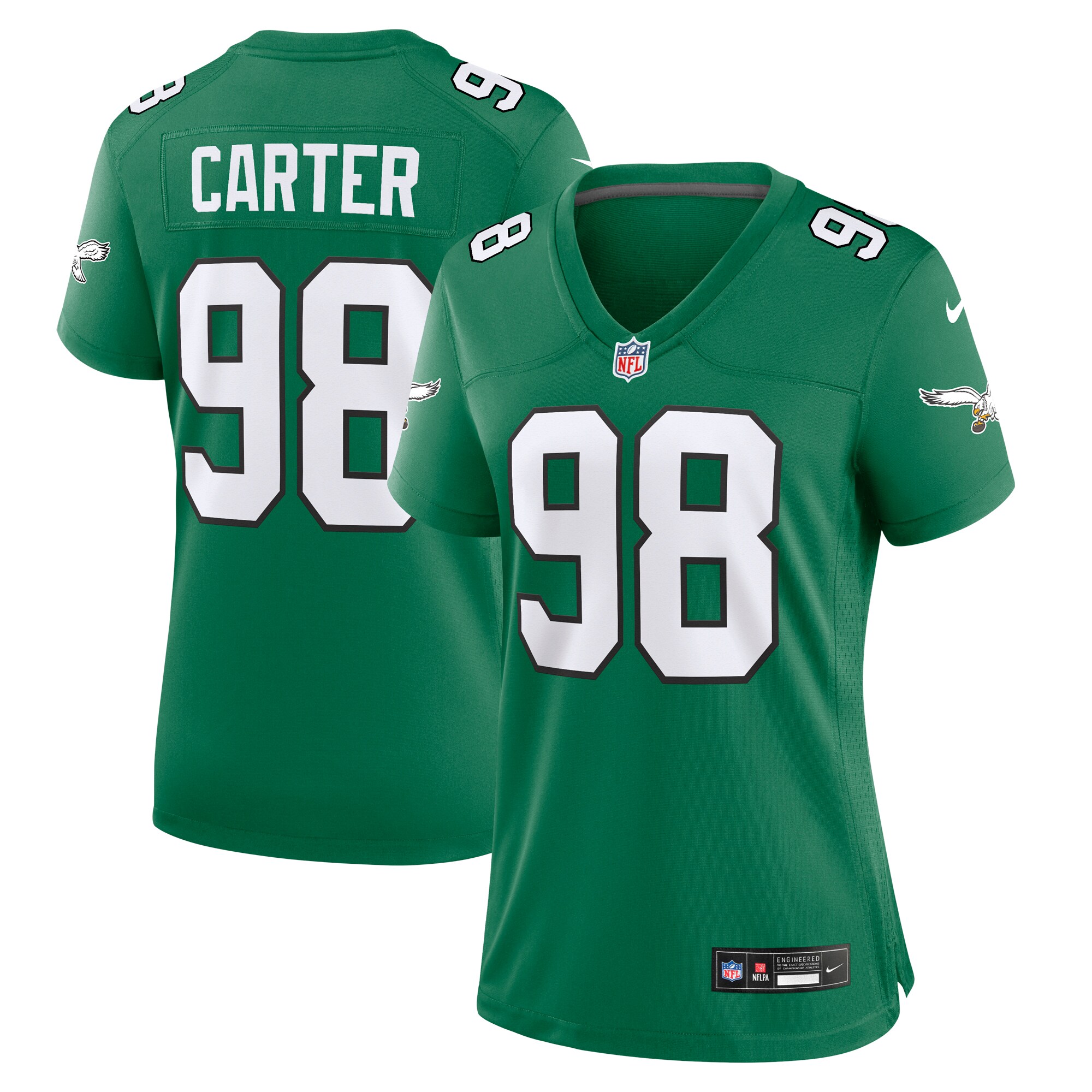 womens nike jalen carter kelly green philadelphia eagles alternate game jersey | NFL Jerseys & Hats Collection at Eagles Jerseys