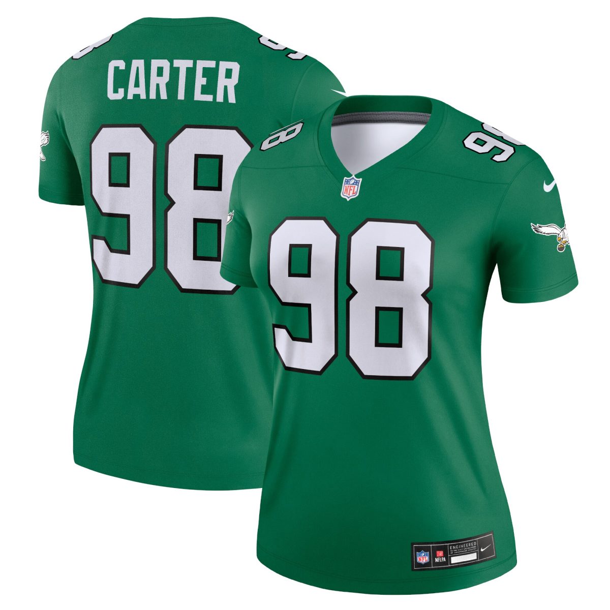 womens nike jalen carter kelly green philadelphia eagles alternate legend player performance top | NFL Jerseys & Hats Collection at Eagles Jerseys