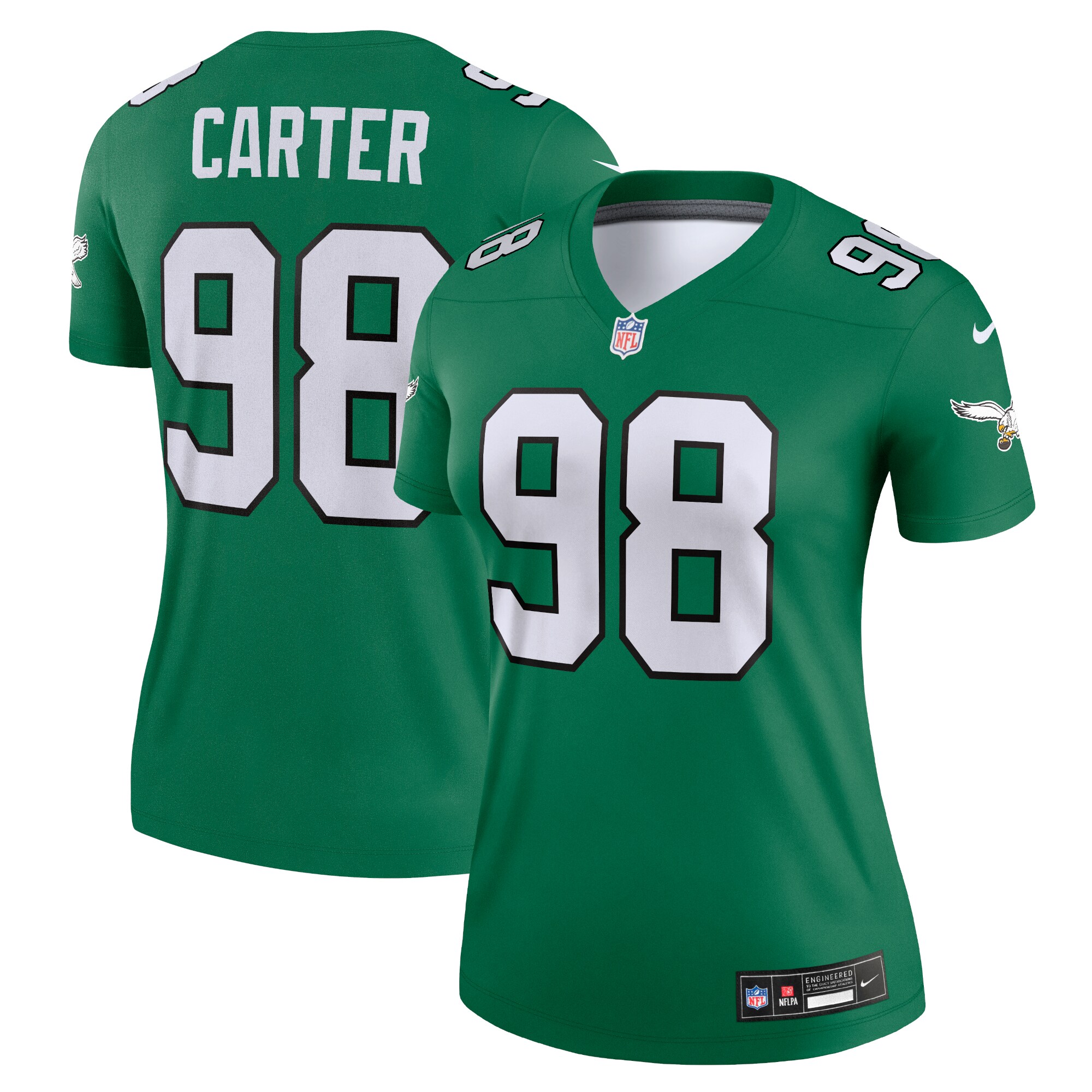 womens nike jalen carter kelly green philadelphia eagles alternate legend player performance top | NFL Jerseys & Hats Collection at Eagles Jerseys