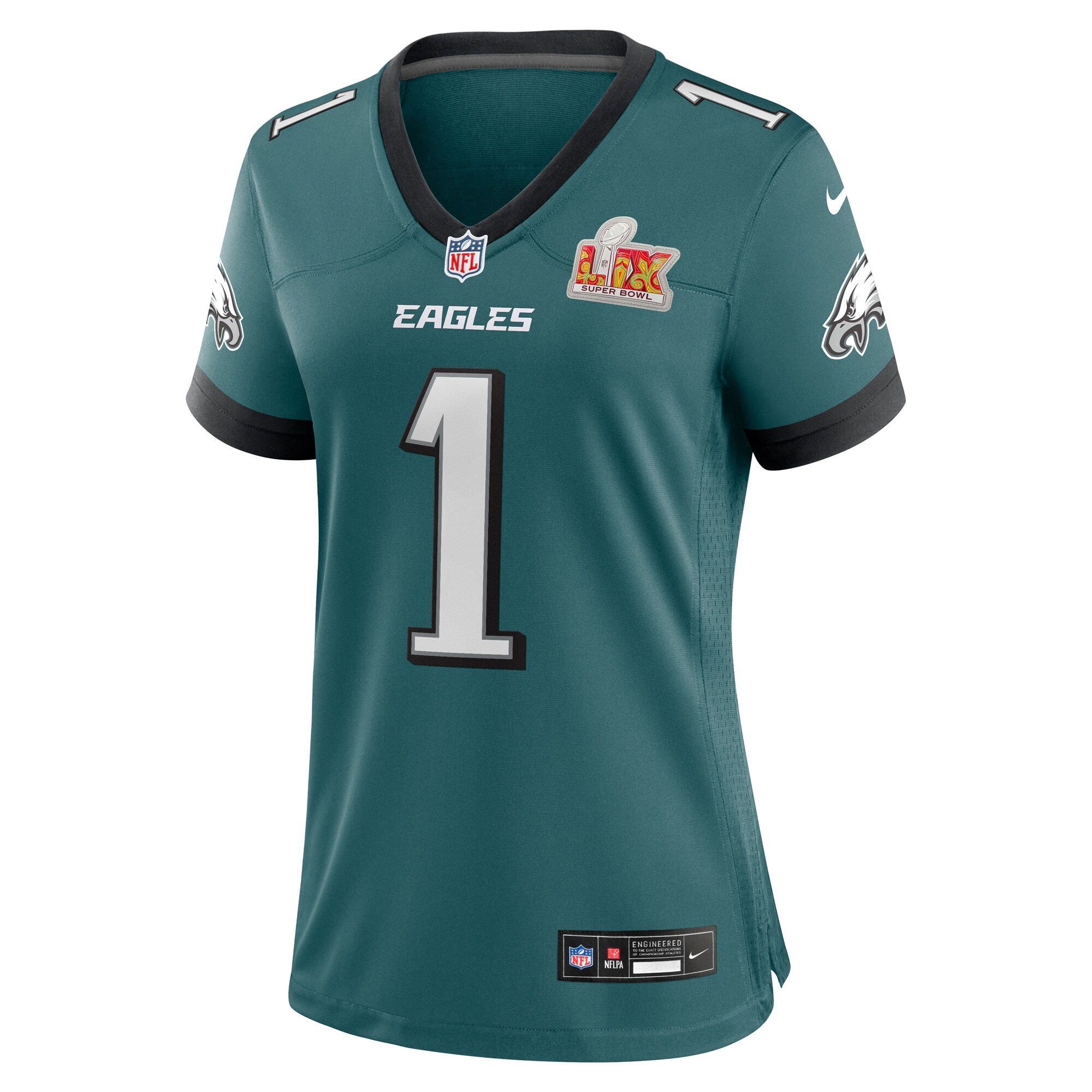 womens nike jalen hurts midnight green philadelphia eagles super bowl lix game player jersey | NFL Jerseys & Hats Collection at Eagles Jerseys