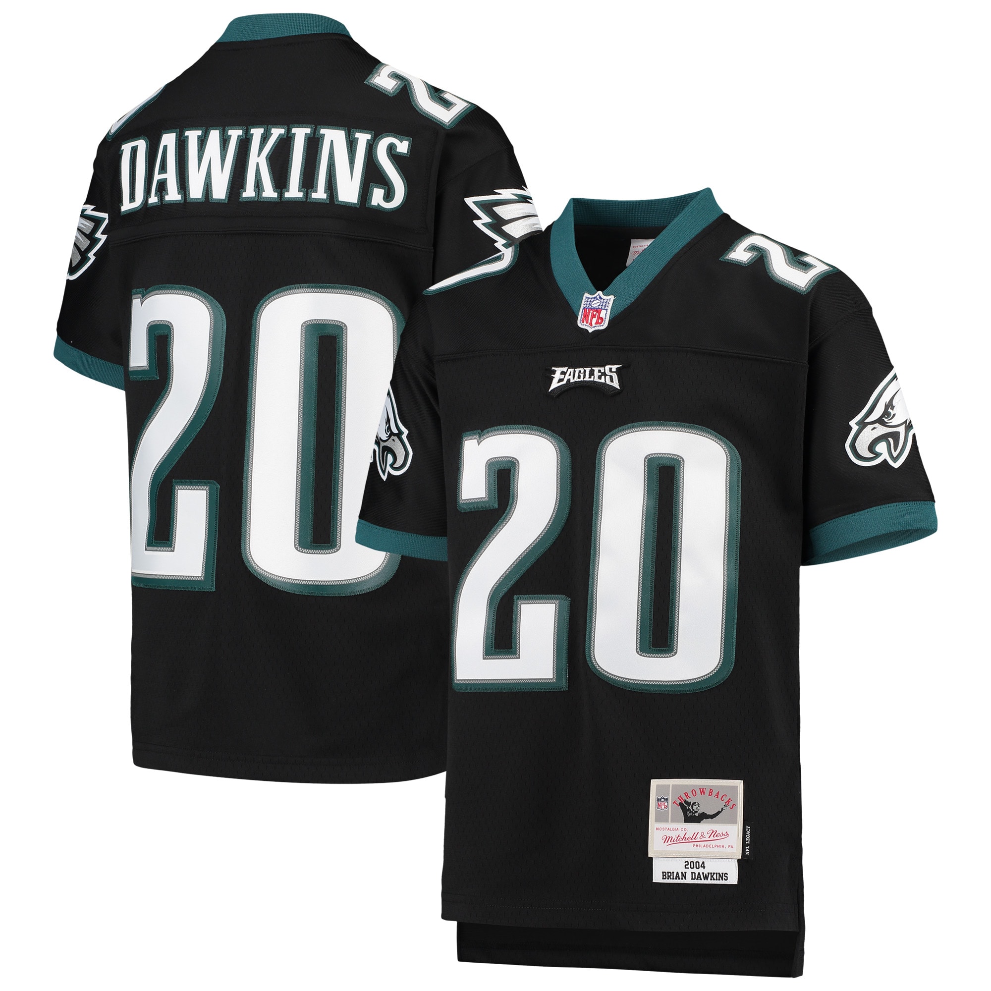 youth mitchell  ness brian dawkins black philadelphia eagles 2004 legacy retired player jersey | NFL Jerseys & Hats Collection at Eagles Jerseys