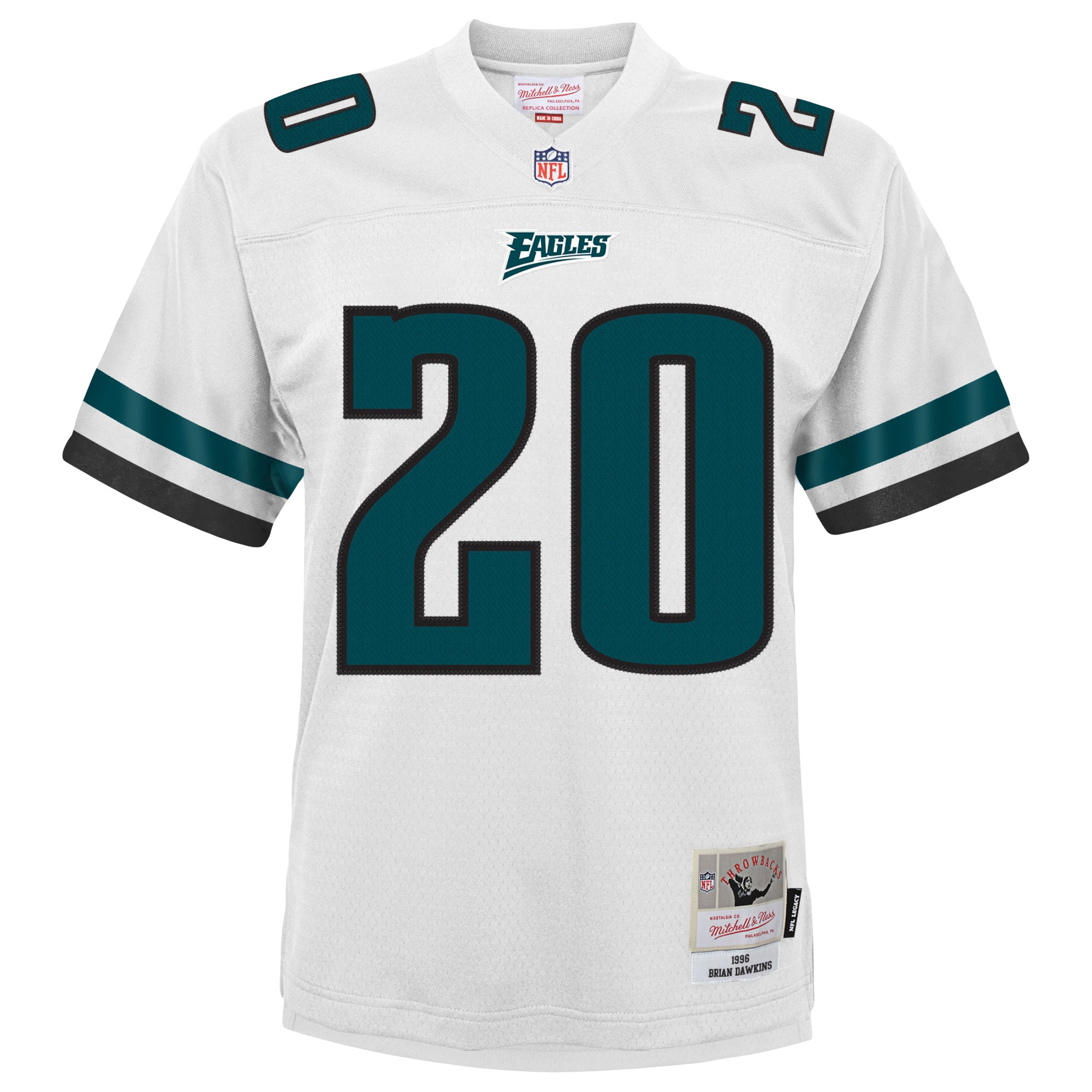 youth mitchell  ness brian dawkins white philadelphia eagles 2004 retired player legacy jersey | NFL Jerseys & Hats Collection at Eagles Jerseys