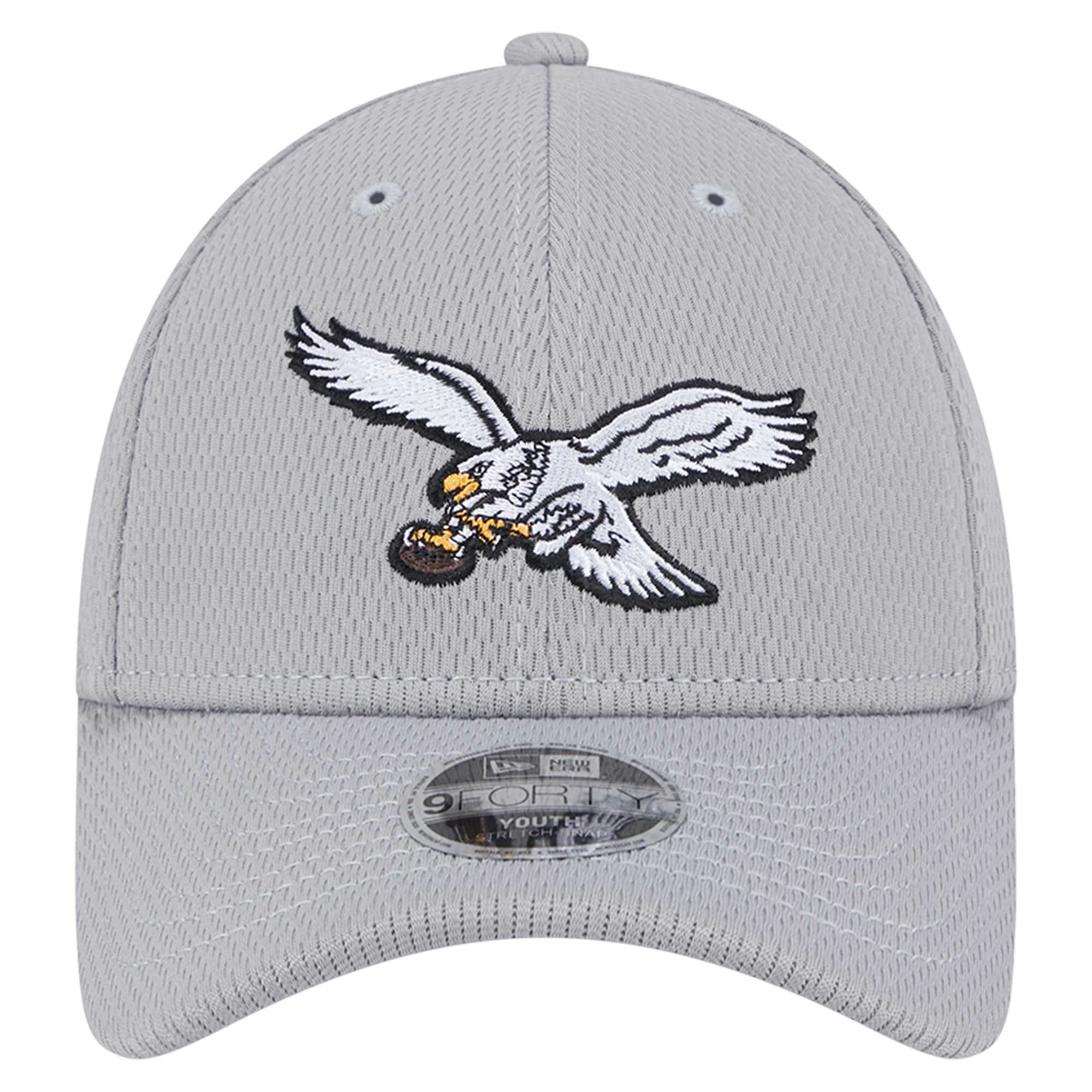 youth new era gray philadelphia eagles main 9forty adjustable hat | NFL Jerseys & Hats Collection at Eagles Jerseys