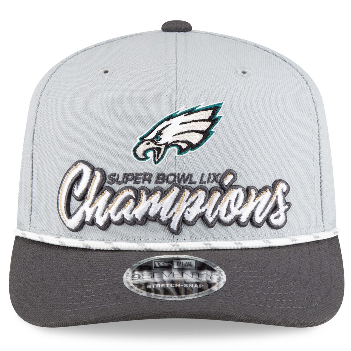 youth new era graycharcoal philadelphia eagles super bowl lix champions locker room trophy collection 9seventy rope adjustable hat | NFL Jerseys & Hats Collection at Eagles Jerseys